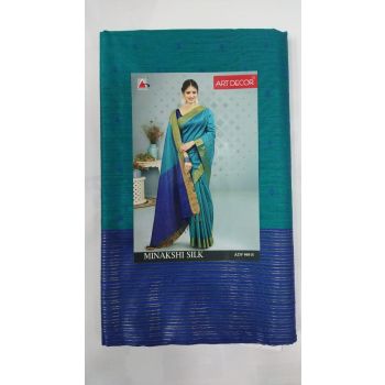 MINAKSHI SILK ART DECOR GREEN BLUE