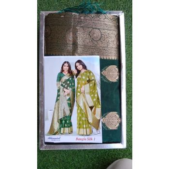 ABHINANDAN BANGLA SILK DARK GREEN