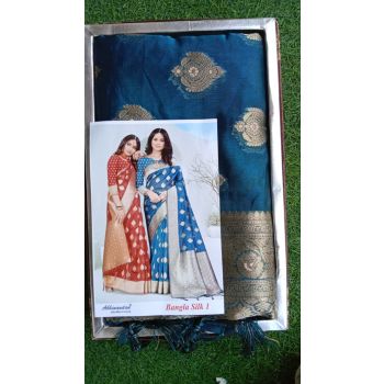 ABHINANDAN BANGLA SILK NAVY BLUE