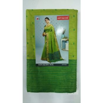 MINAKSHI SILK ART DECOR RICH GREEN