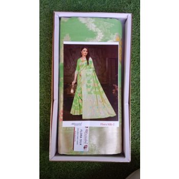 ABHINANDAN FLORA SILK PISTA GREEN